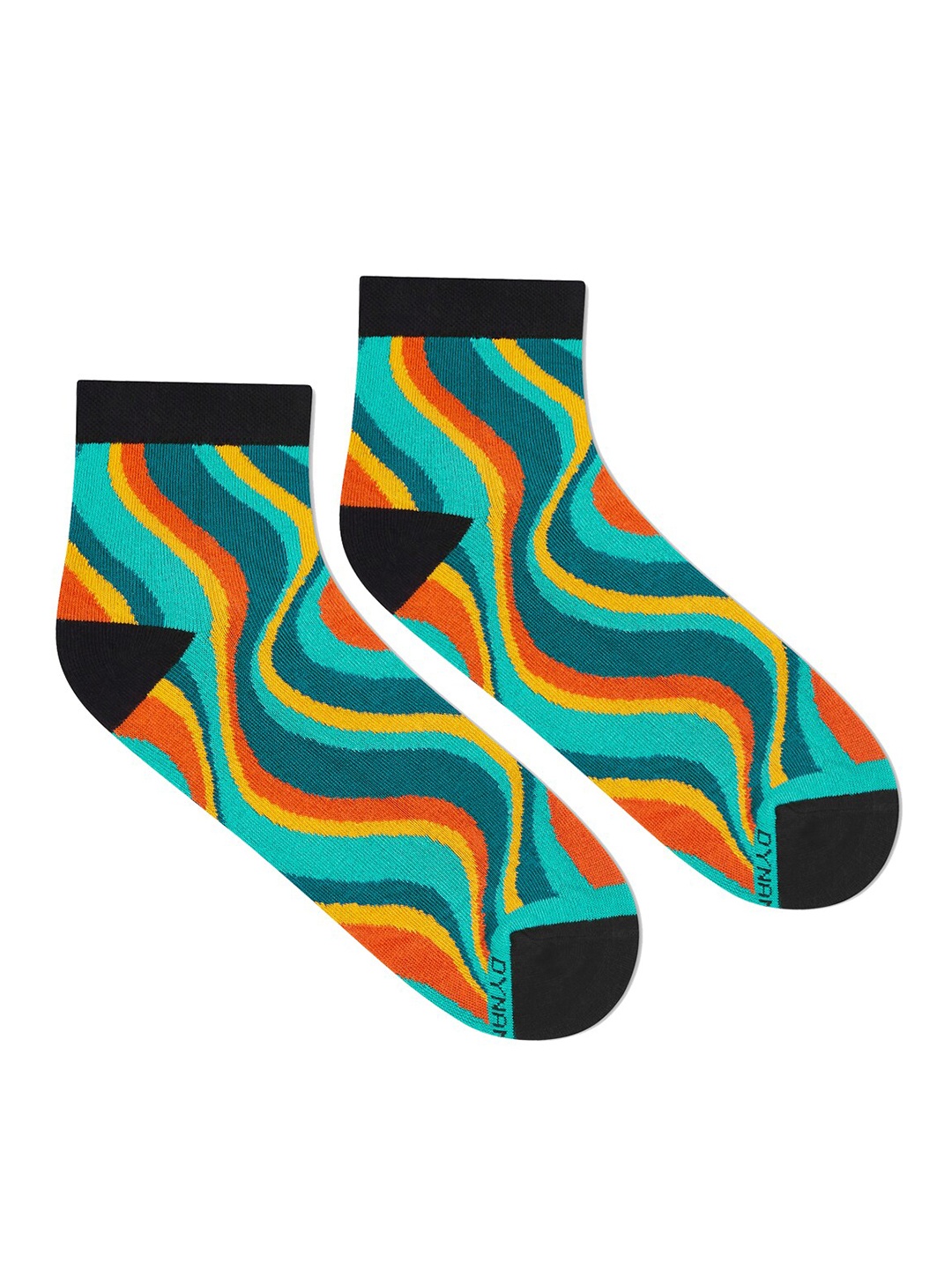 

Dynamocks Unisex Green & Black Patterned Ankle-Length Socks