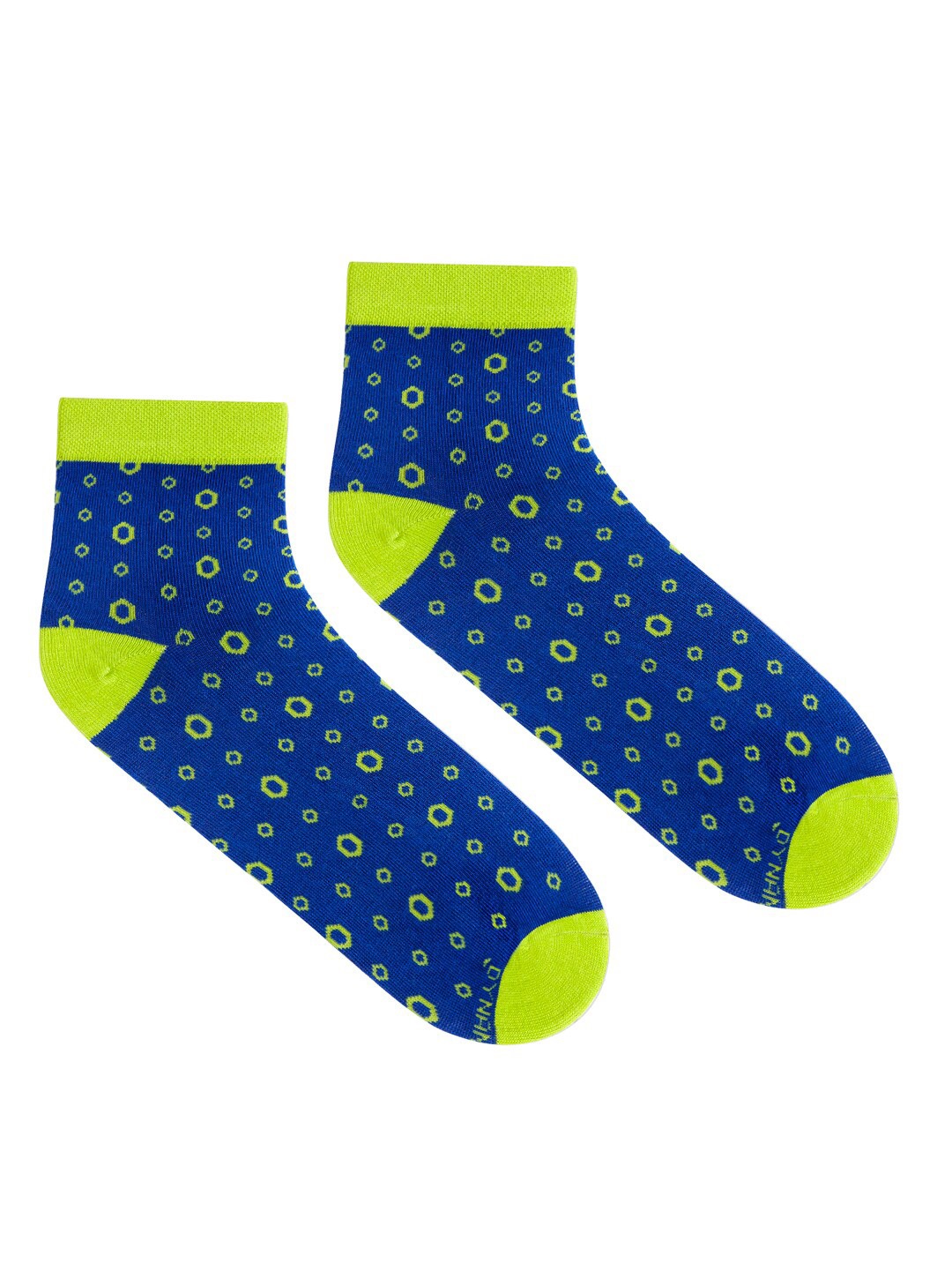 

Dynamocks Unisex Blue & Green Printed Cotton Ankle-Length Socks