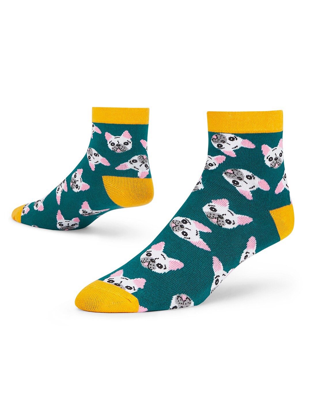 

Dynamocks Unisex Yellow & Green Printed Ankle-Length Cotton Socks