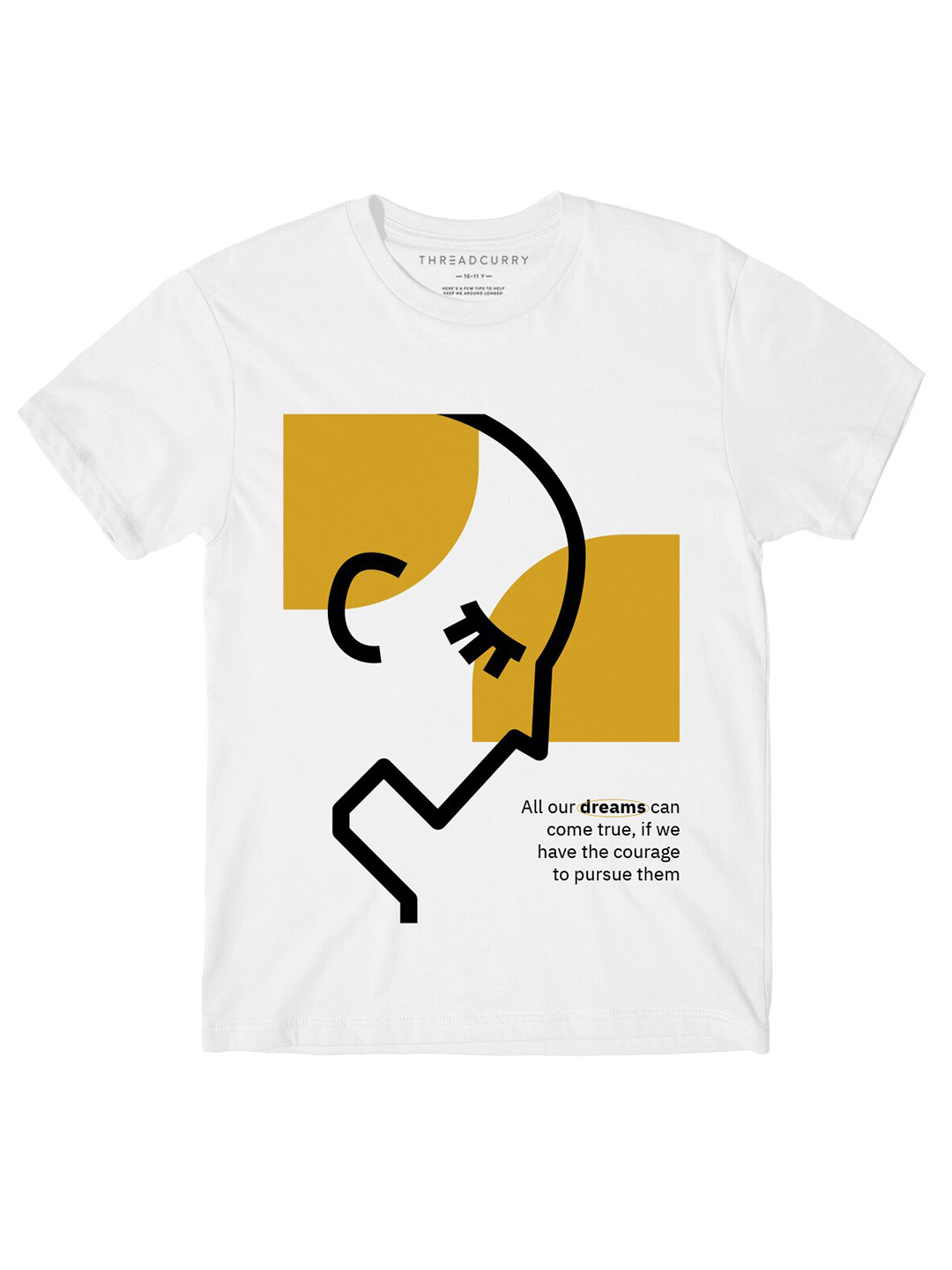 

THREADCURRY Boys White Quotes Printed T-shirt