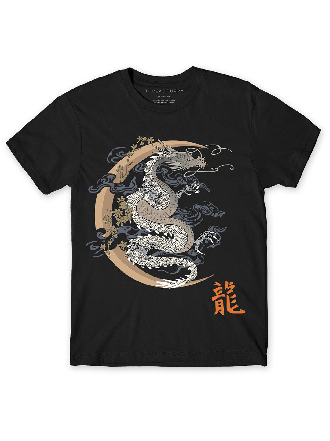 

THREADCURRY Boys Black Anime Printed T-shirt