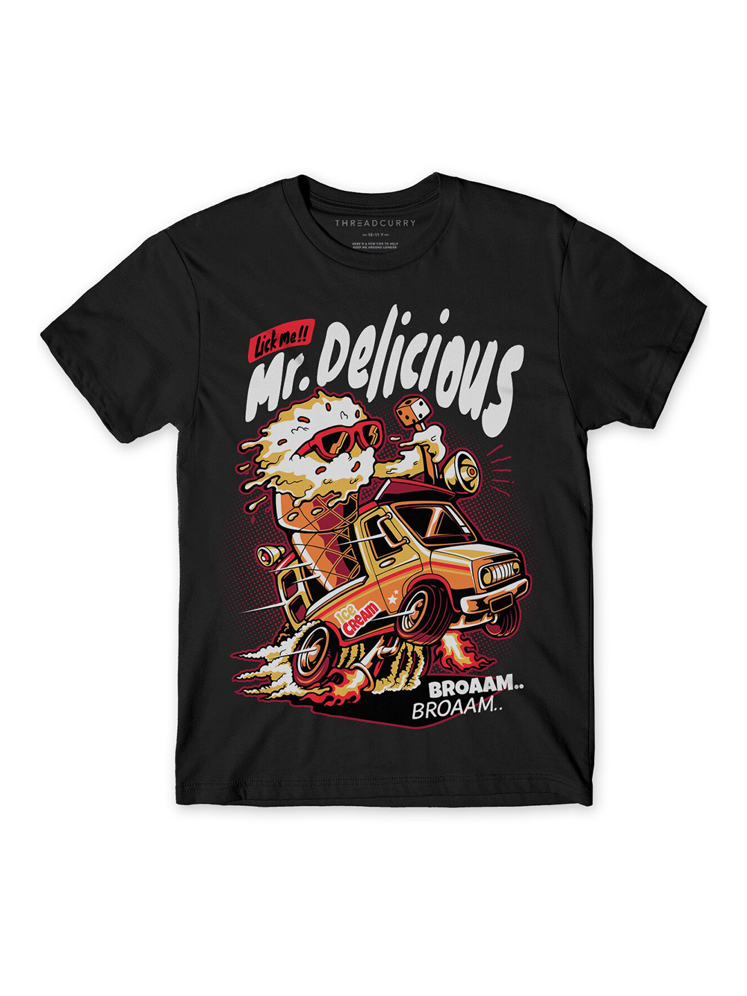 

THREADCURRY Boys Black Comic Printed T-shirt