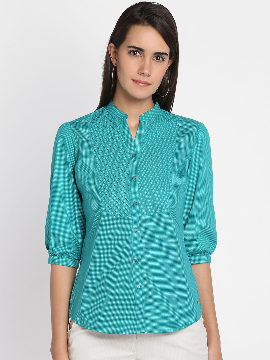 

Park Avenue Woman Blue Printed Pure Cotton Top