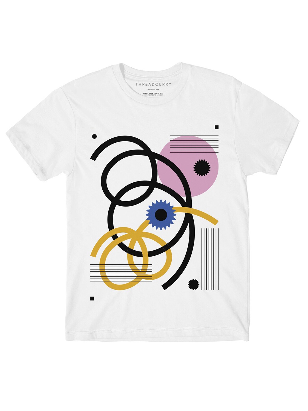 

THREADCURRY Boys White & Black Printed Applique T-shirt