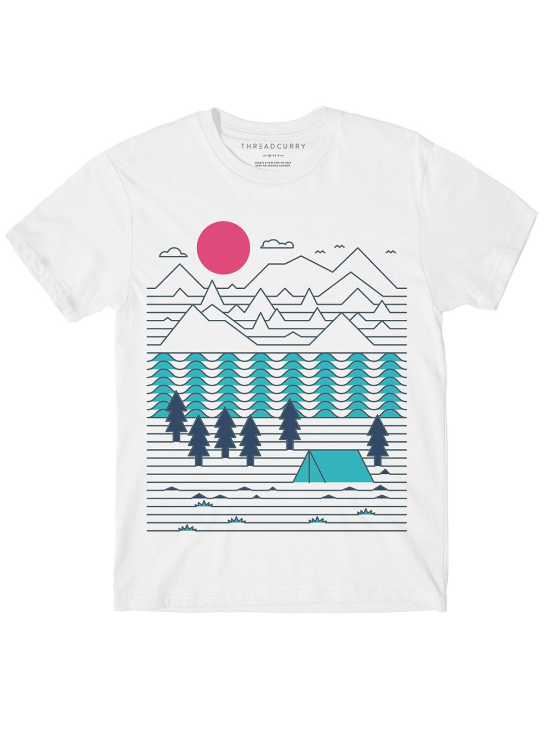 

THREADCURRY Boys White & Blue Printed Applique T-shirt