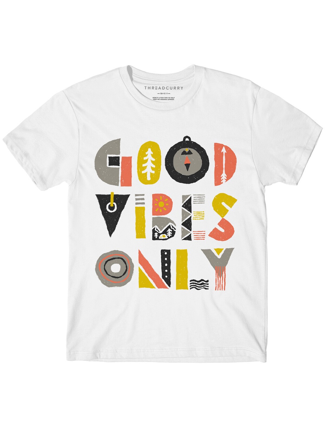

THREADCURRY Boys White Quotes Printed T-shirt
