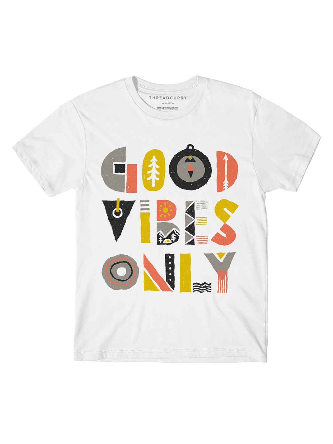 

THREADCURRY Boys White Quotes Printed T-shirt