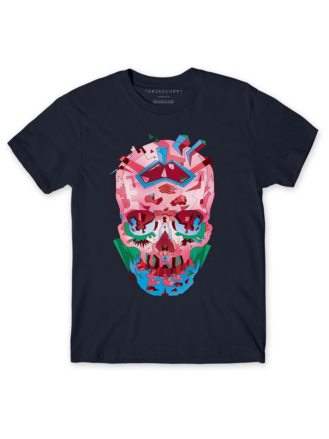 

THREADCURRY Boys Navy Blue Printed T-shirt