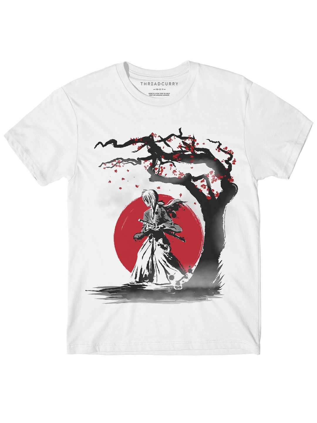 

THREADCURRY Boys White Anime Printed T-shirt