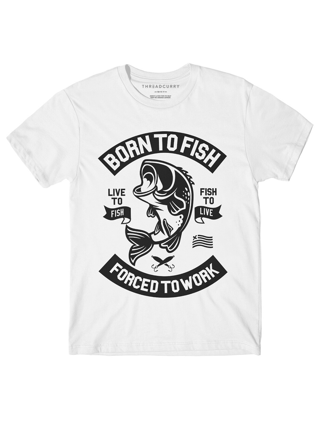 

THREADCURRY Boys White Quotes Printed T-shirt