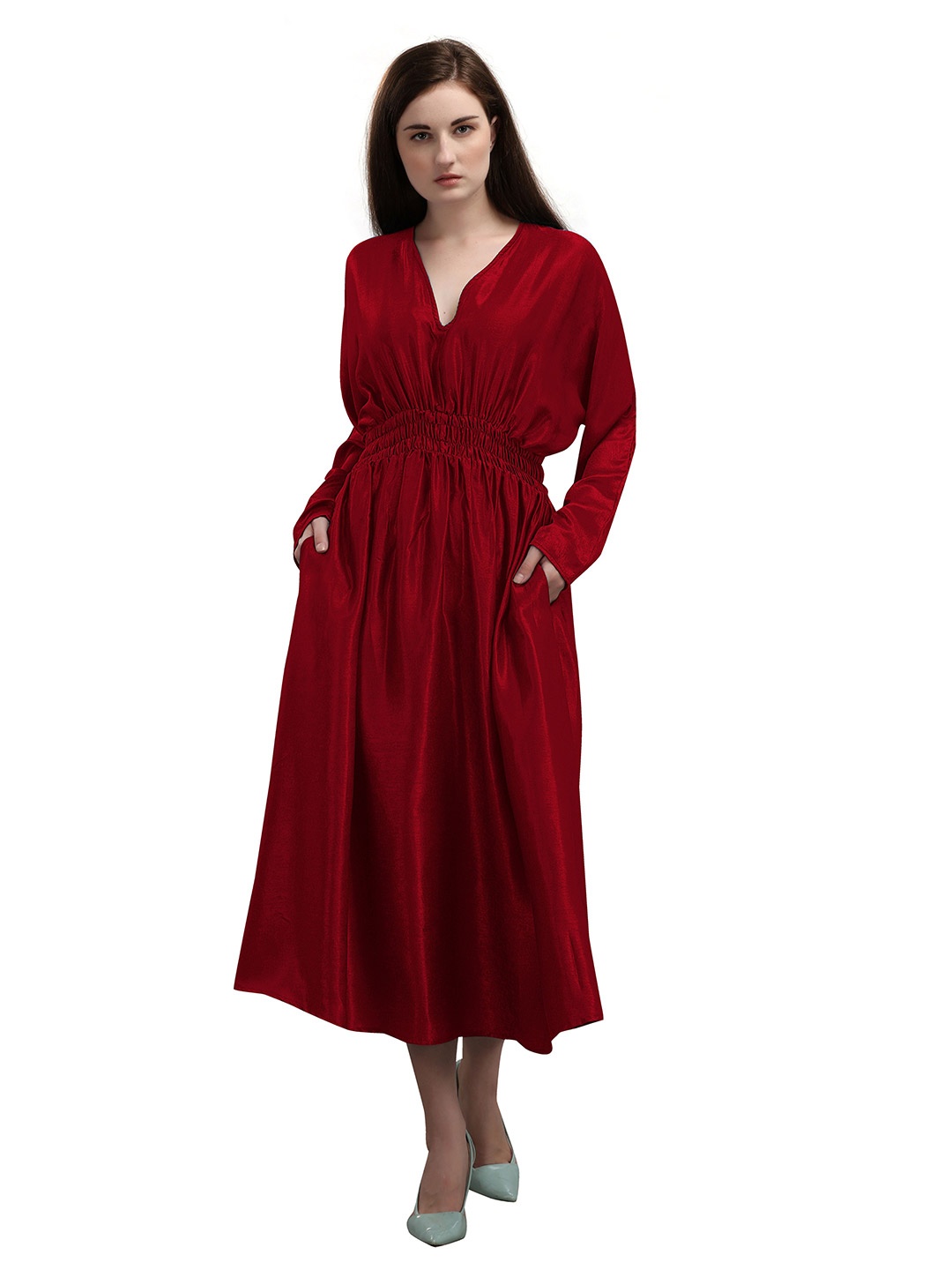 

Urban Luxe Red Velvet Fit & Flare Dress