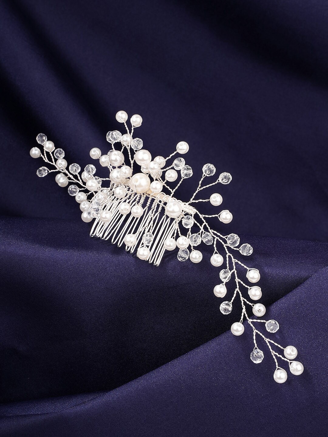 

Yellow Chimes Women White Floral Design Hair Comb Pin