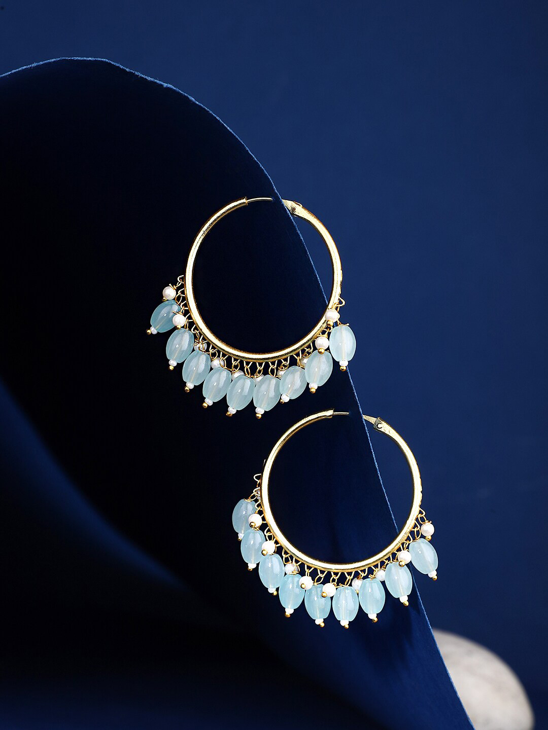 

Yellow Chimes Blue Contemporary Hoop Earrings