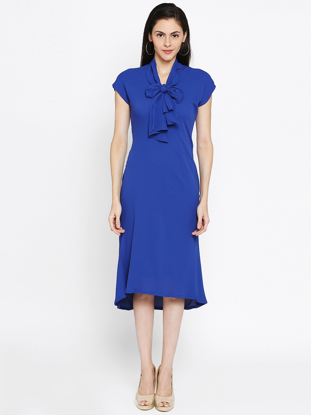 

Park Avenue Woman Blue Solid A-Line Dress