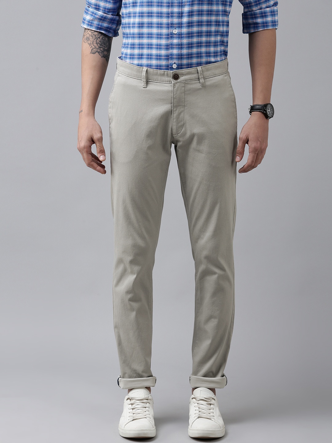 

Van Heusen Sport Men Grey Tapered Fit Trousers