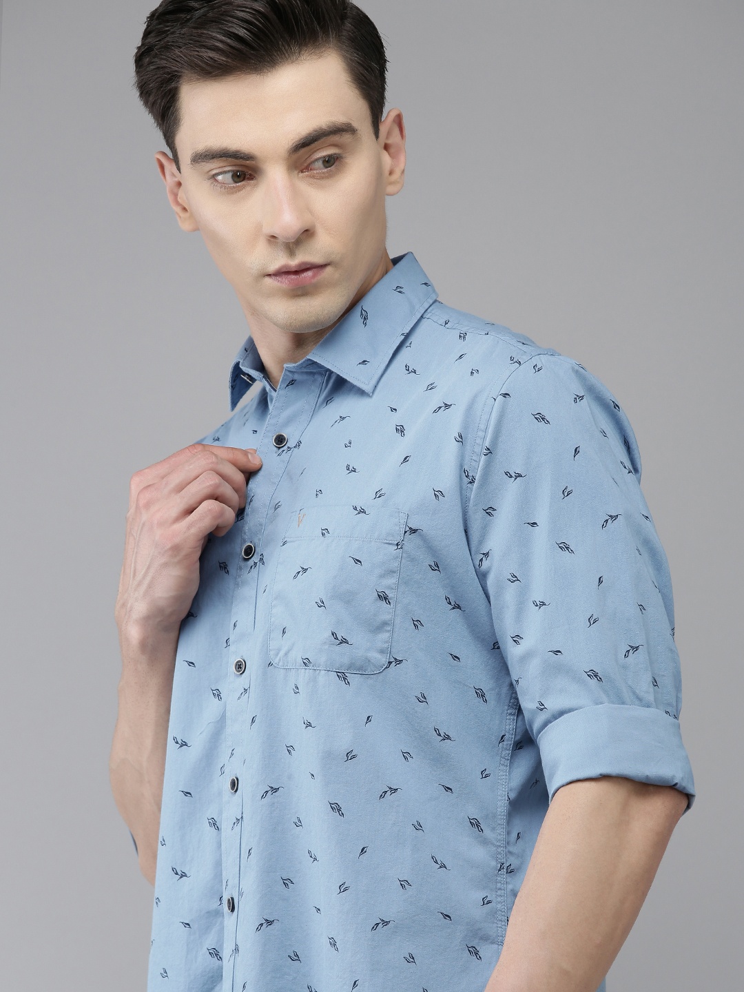 

Van Heusen Sport Men Pure Cotton Slim Fit Printed Casual Shirt, Blue