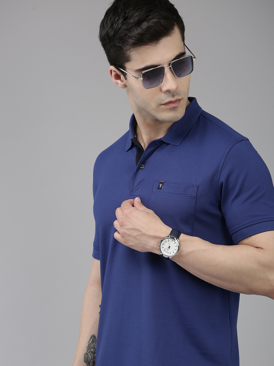 

Van Heusen Sport Men Solid Polo Collar T-shirt, Blue