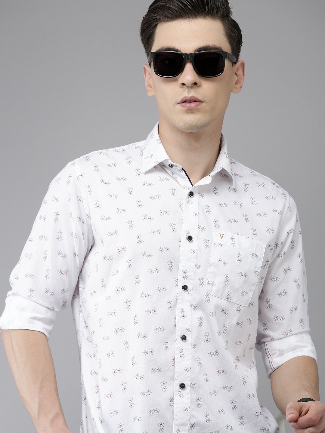 

Van Heusen Sport Men Slim Fit Printed Pure Cotton Casual Shirt, White