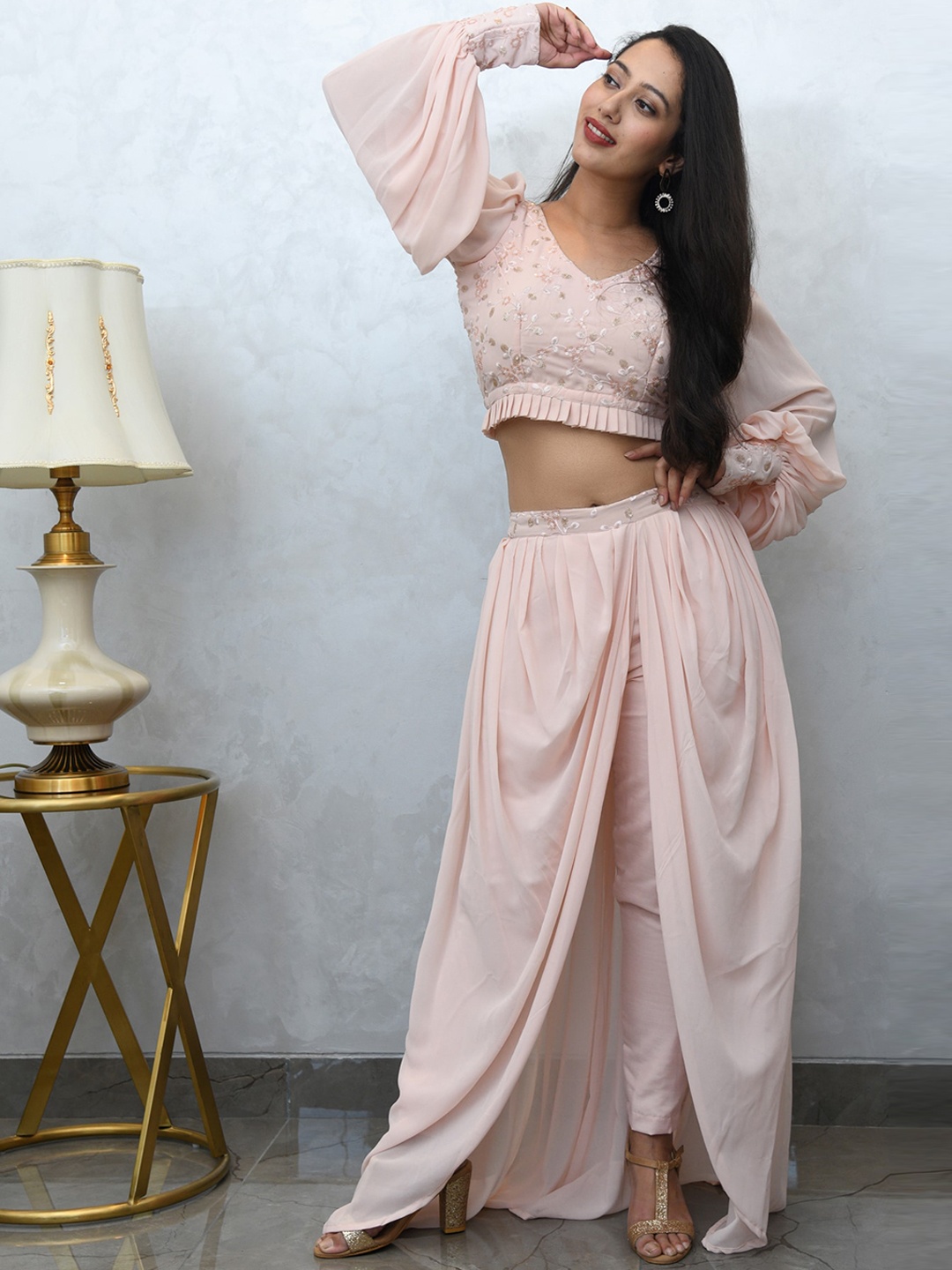 

Mulmul Women Pink Solid Co-Ords