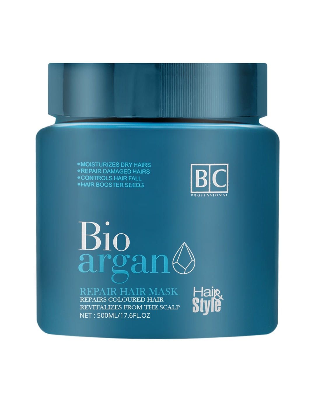 

Berina Bio Argan Repair Hair Mask for Coloured Hair - 500 ml, Teal