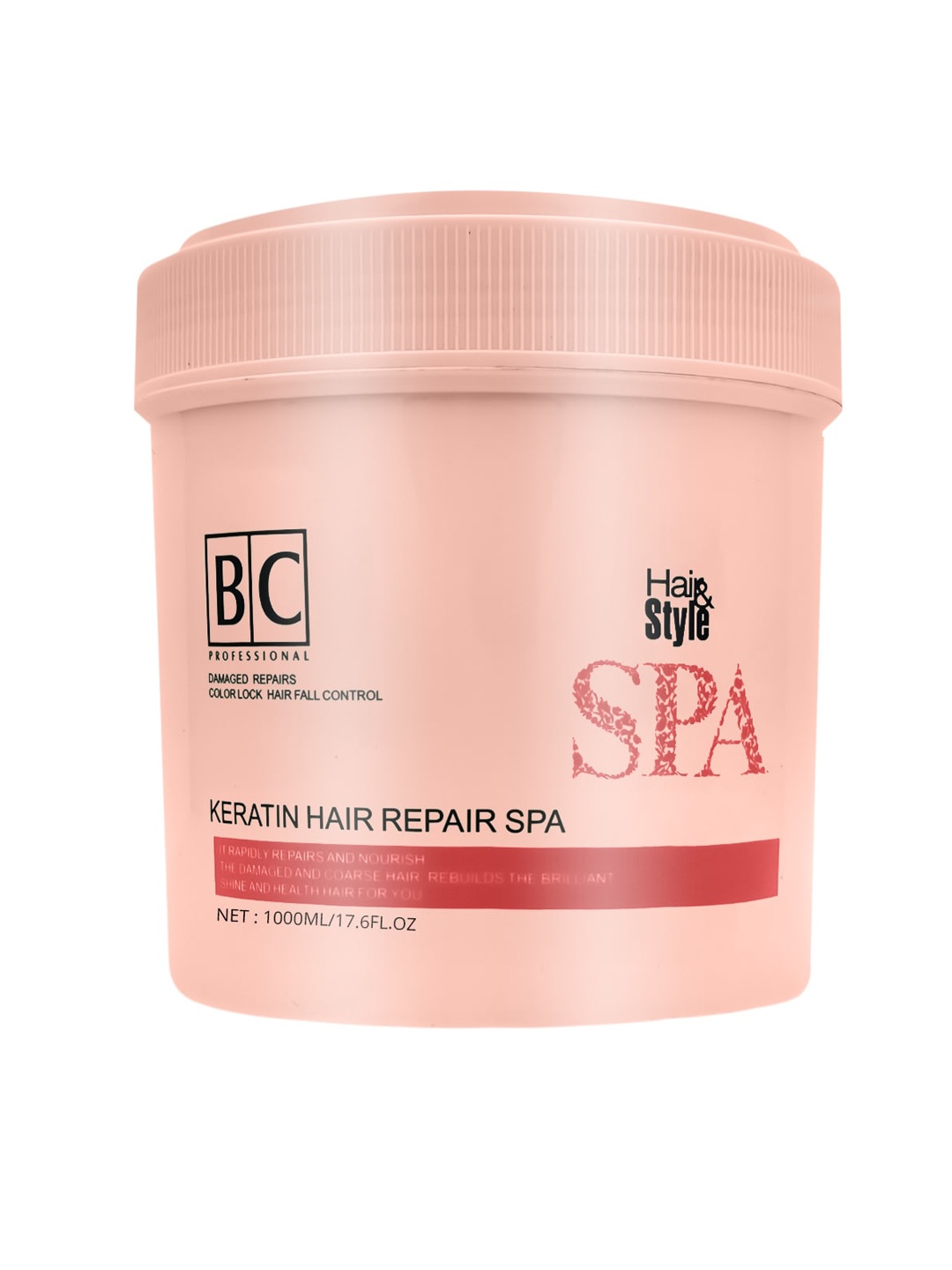 

Berina Keratin Hair Repair Spa for Damaged Hair Repairs - 1000 ml, Pink