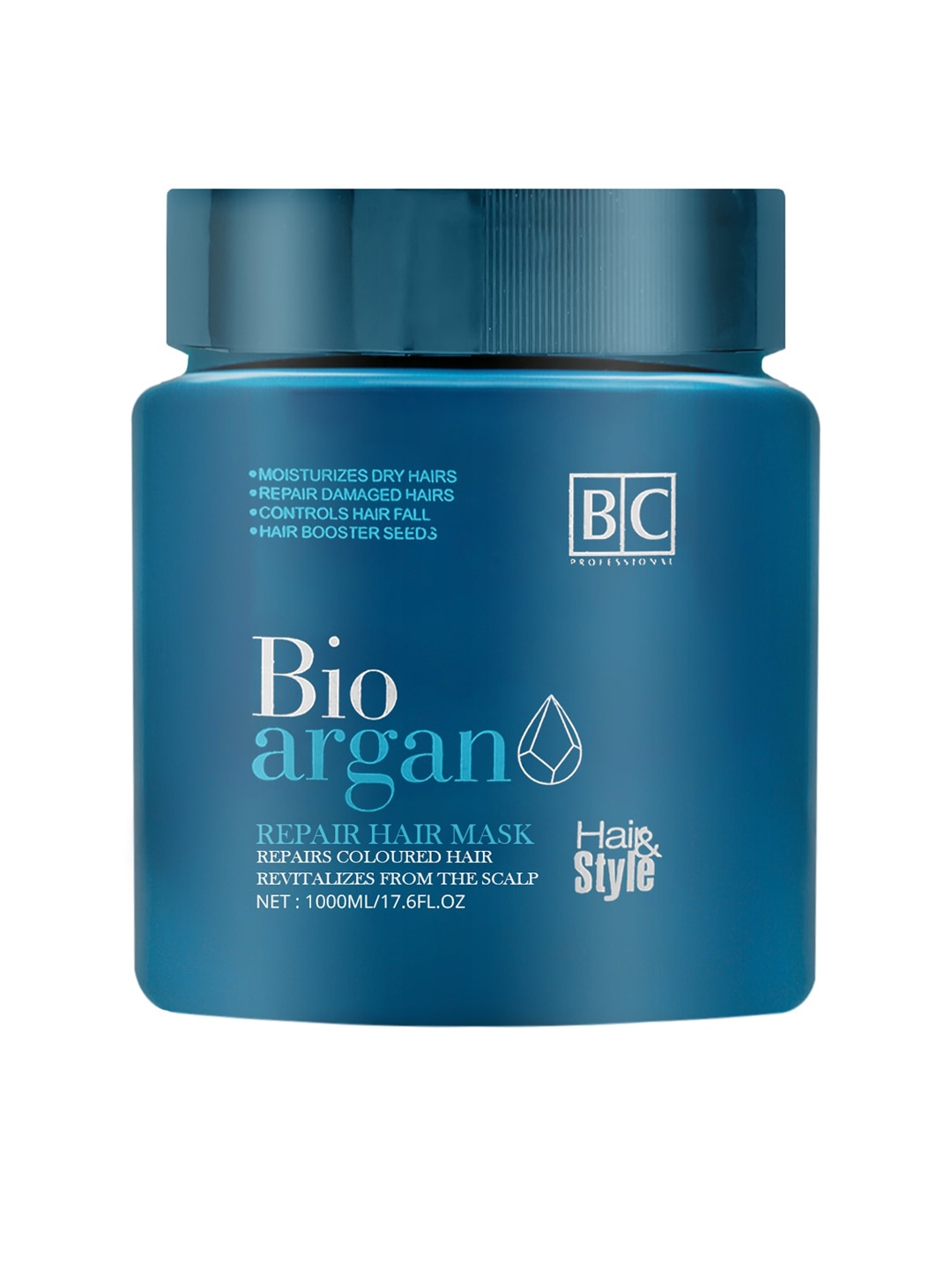

Berina Bio Argan Repair Hair Mask for Coloured Hair - 1000 ml, Teal