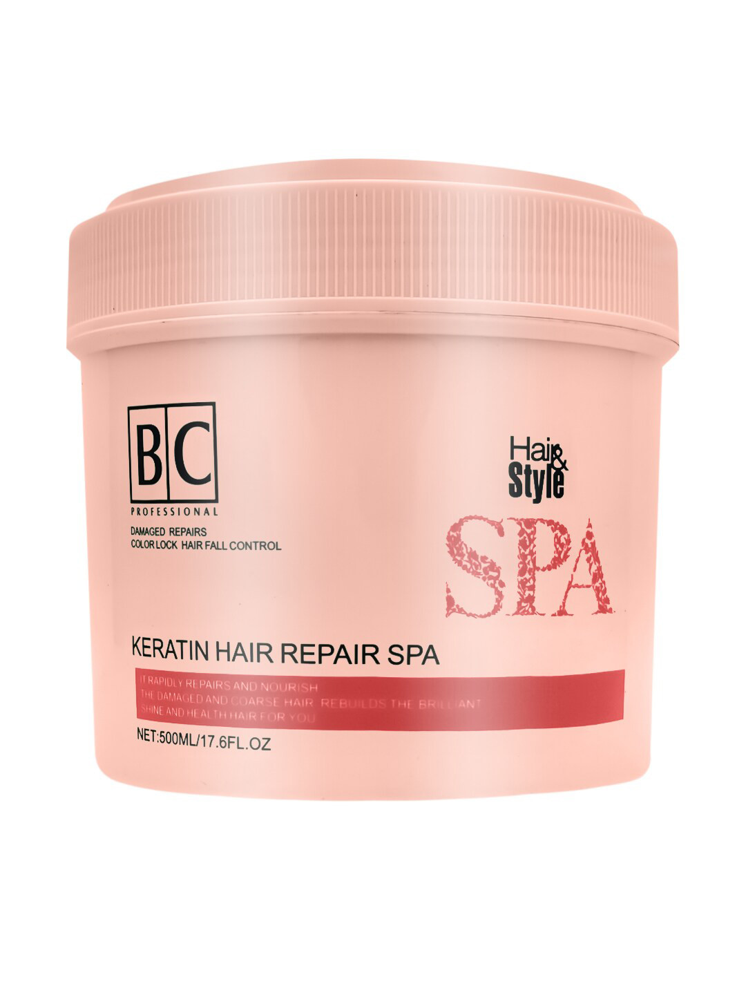 

Berina Keratin Hair Repair Spa for Damaged Hair Repairs - 500 ml, Pink