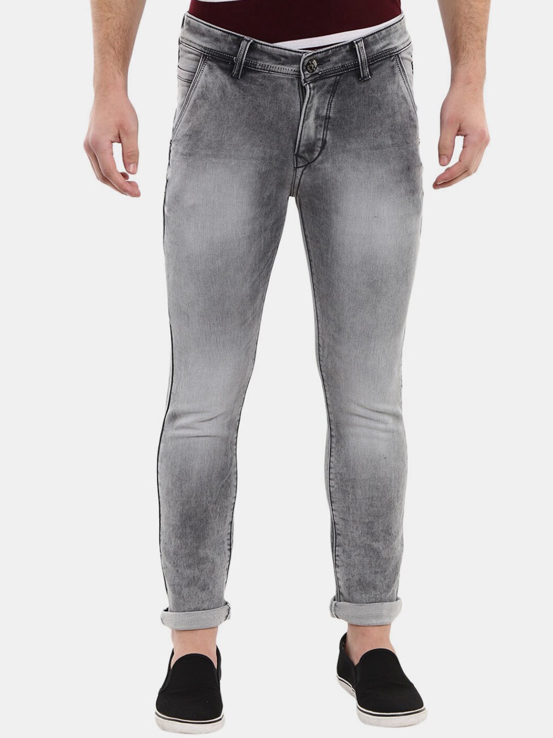 

V-Mart Men Grey Classic Slim Fit Heavy Fade Jeans