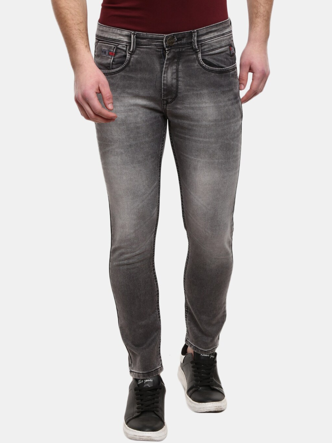 

V-Mart Men Grey Classic Slim Fit Heavy Fade Jeans