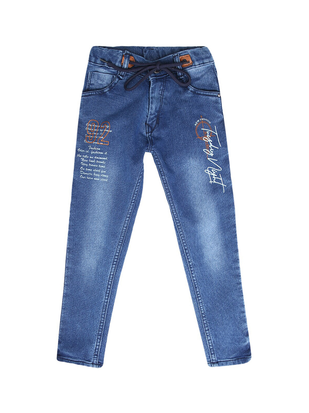 

V-Mart Boys Blue Classic Mildly Distressed Light Fade Jeans