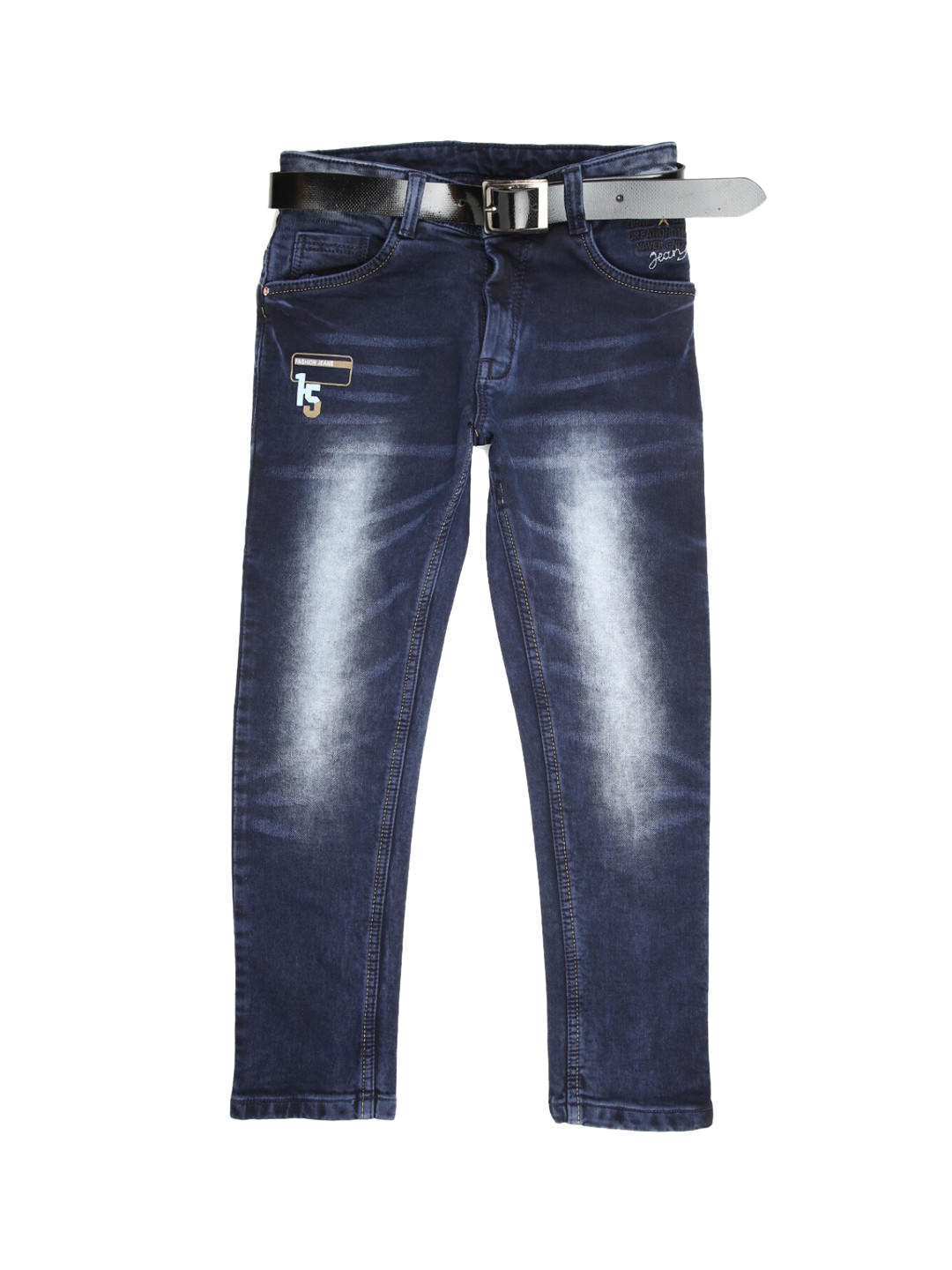 

V-Mart Boys Blue Classic Mildly Distressed Heavy Fade Jeans