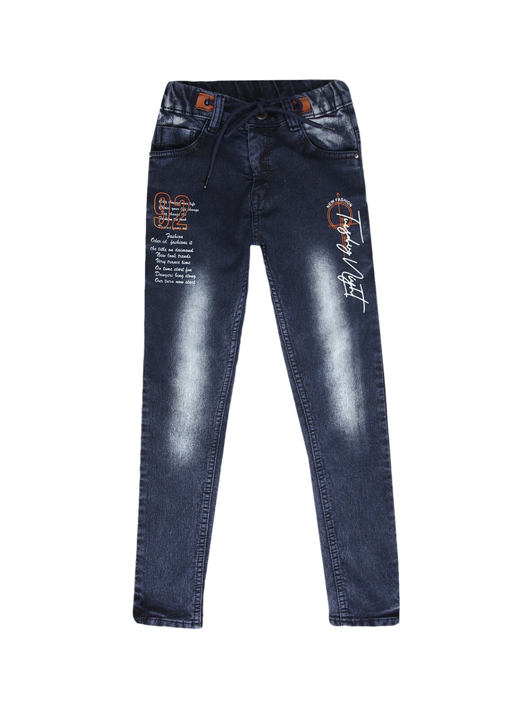 

V-Mart Boys Blue Cotton Classic Mildly Distressed Heavy Fade Jeans