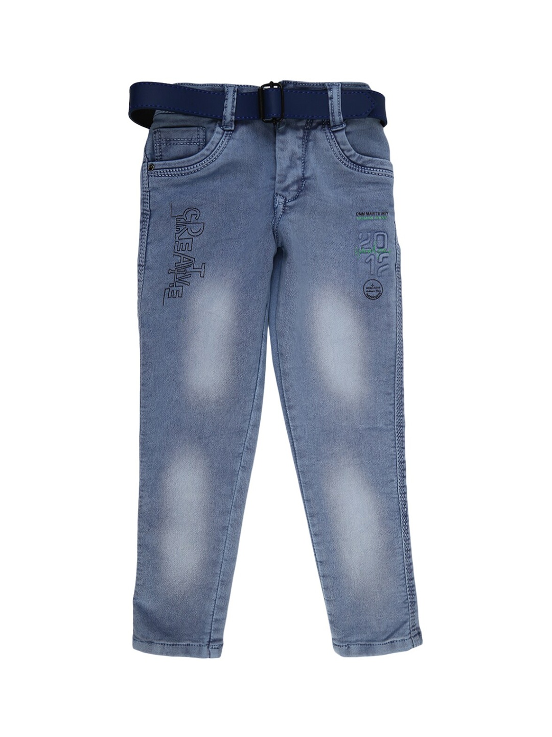 

V-Mart Boys Blue Classic Low Distress Heavy Fade Jeans