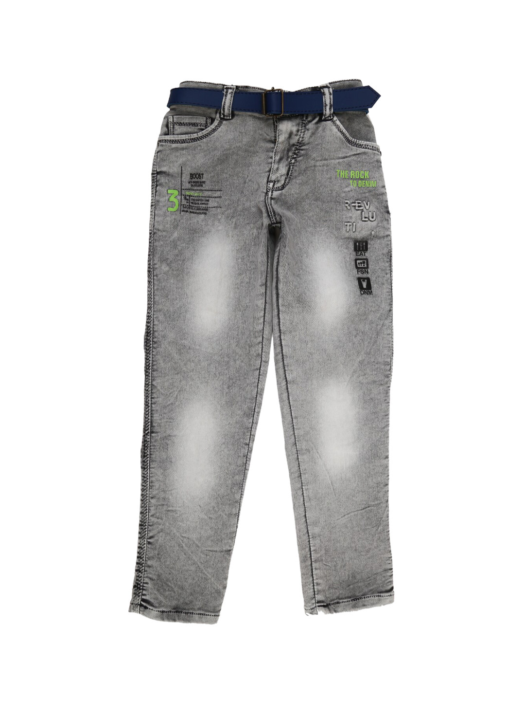 

V-Mart Boys Grey Classic Heavy Fade Jeans