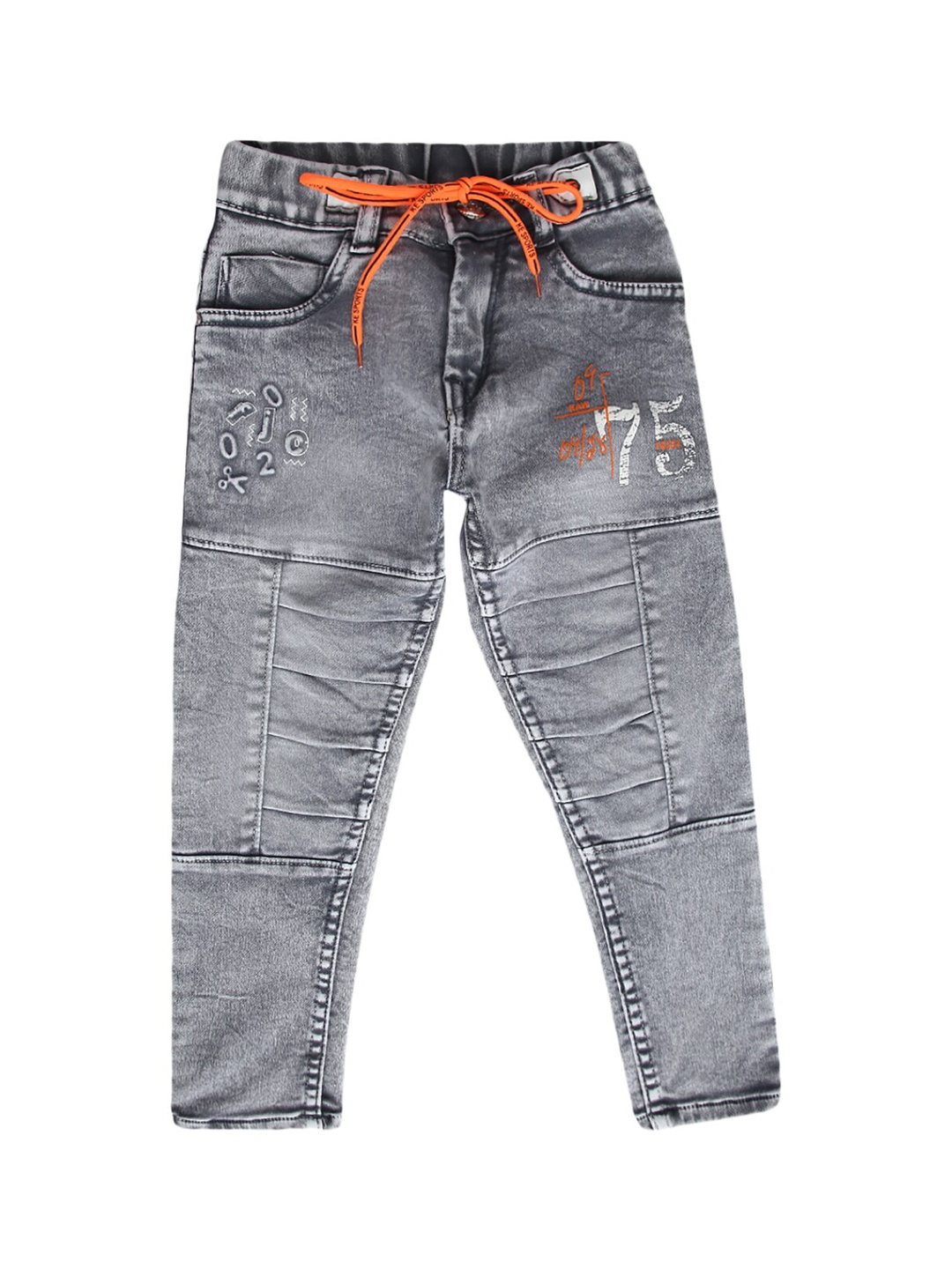 

V-Mart Boys Grey Classic Low Distress Heavy Fade Jeans
