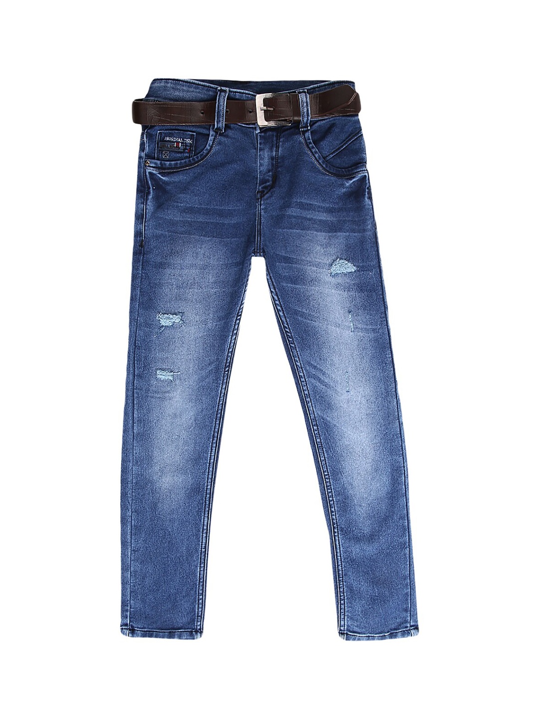

V-Mart Boys Blue Classic Low Distress Heavy Fade Jeans