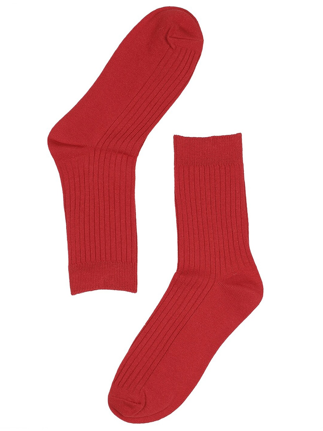 

TOFFCRAFT Men Red Solid Above Ankle Length Crew Socks