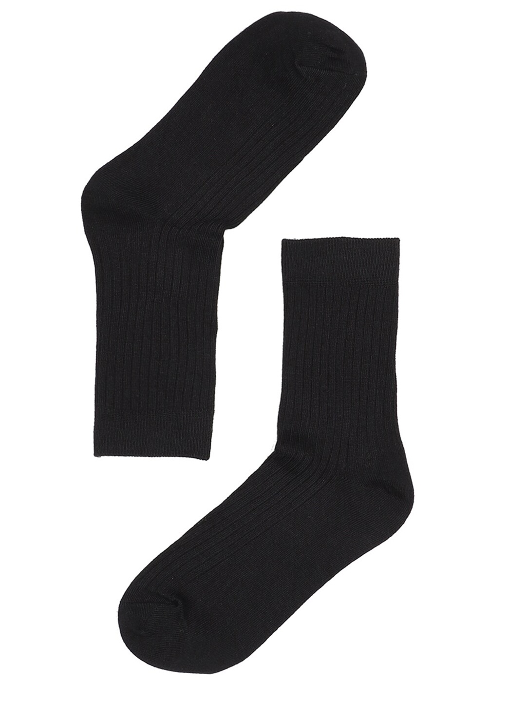 

TOFFCRAFT Men Black Solid Crew Socks