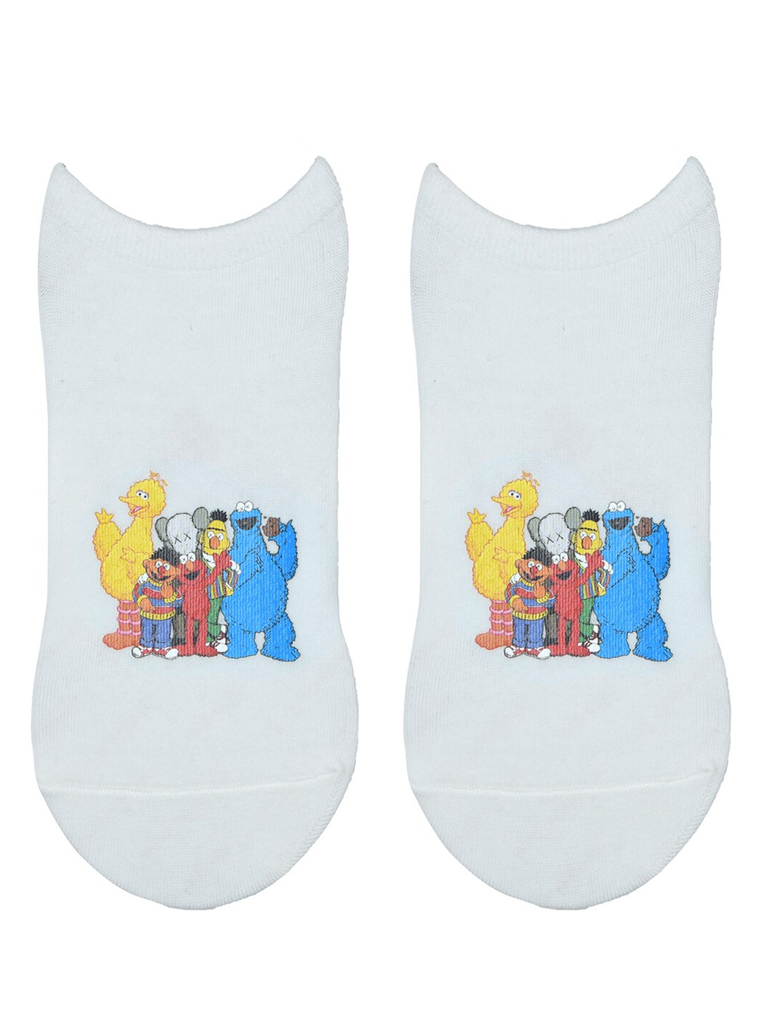 

TOFFCRAFT Men White & Yellow Sesame Street Printed Cotton Shoe Liners