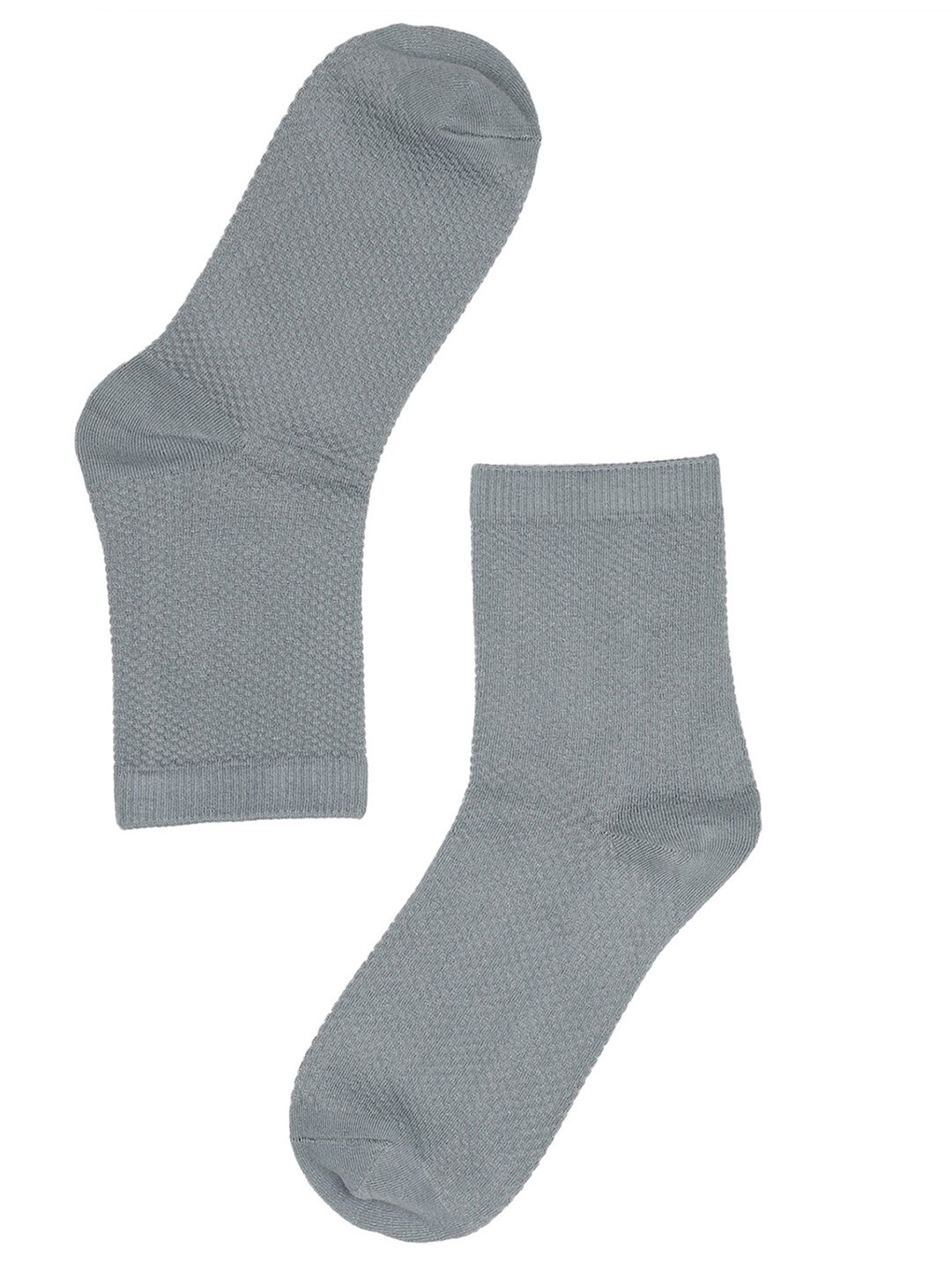 

TOFFCRAFT Men Grey Solid Ankle-Length Socks