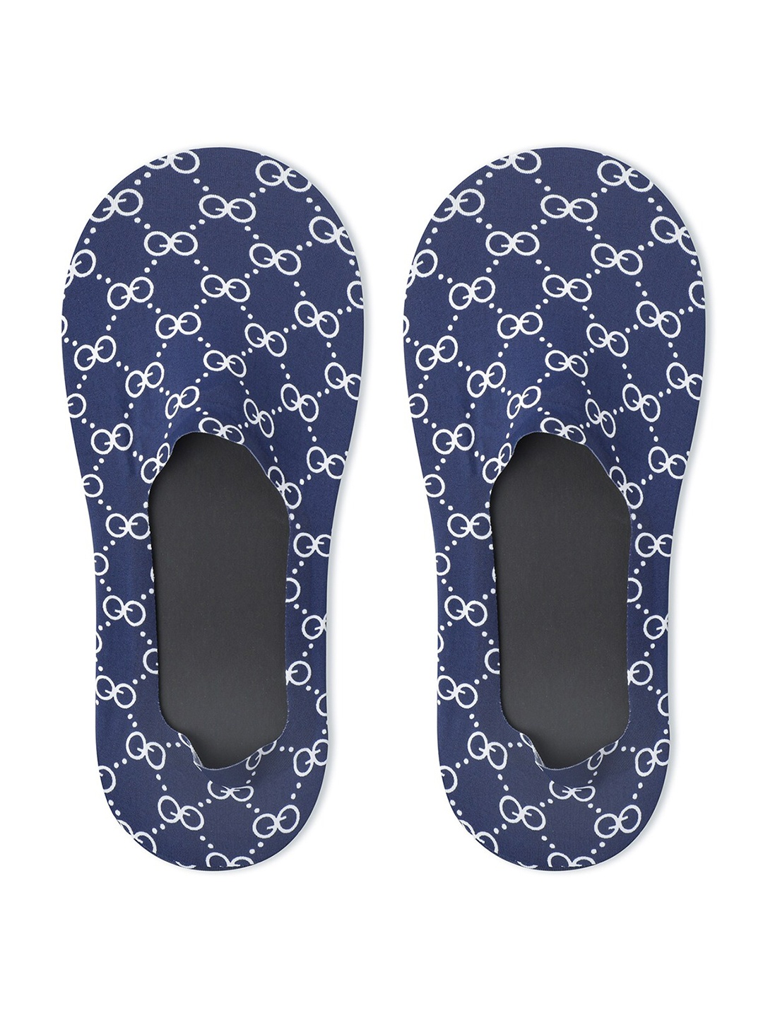 

TOFFCRAFT Men Blue & White Patterned Shoe Liner loafers socks