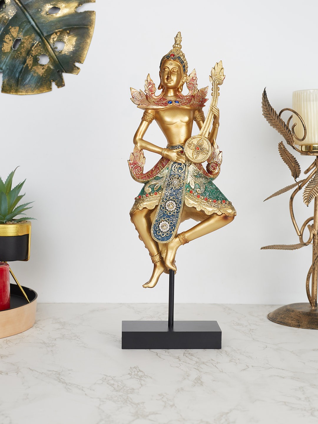 

HomeTown Green & Gold-Toned Religious Showpieces