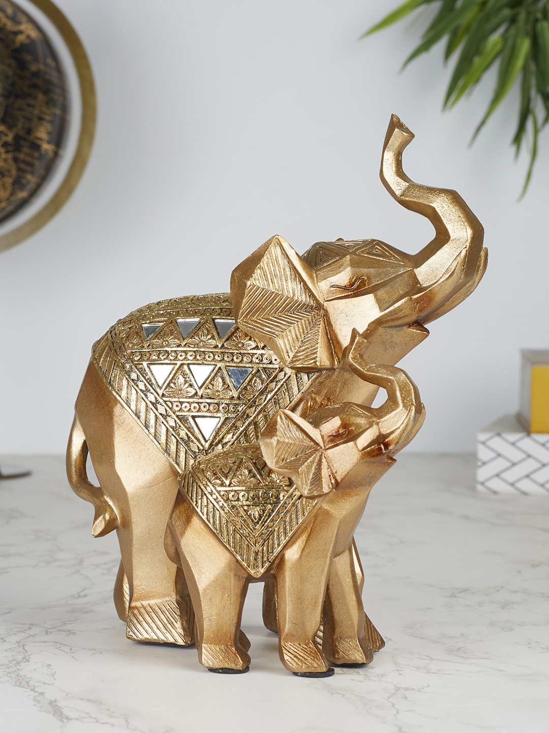 

HomeTown Set Of 2 Gold-Toned Miraya Figurine Showpiece