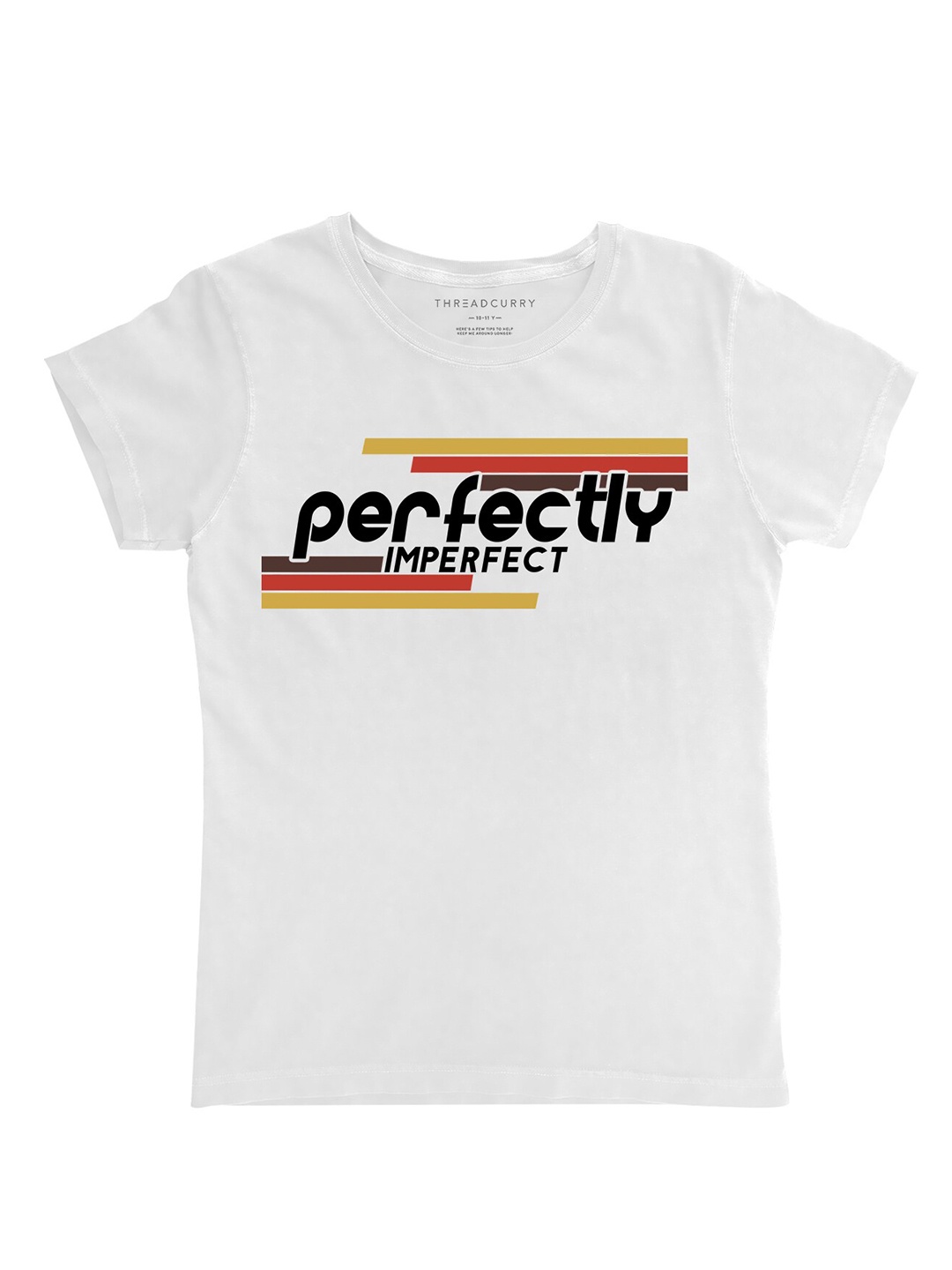 

THREADCURRY Girls White Quotes Printed T-shirt