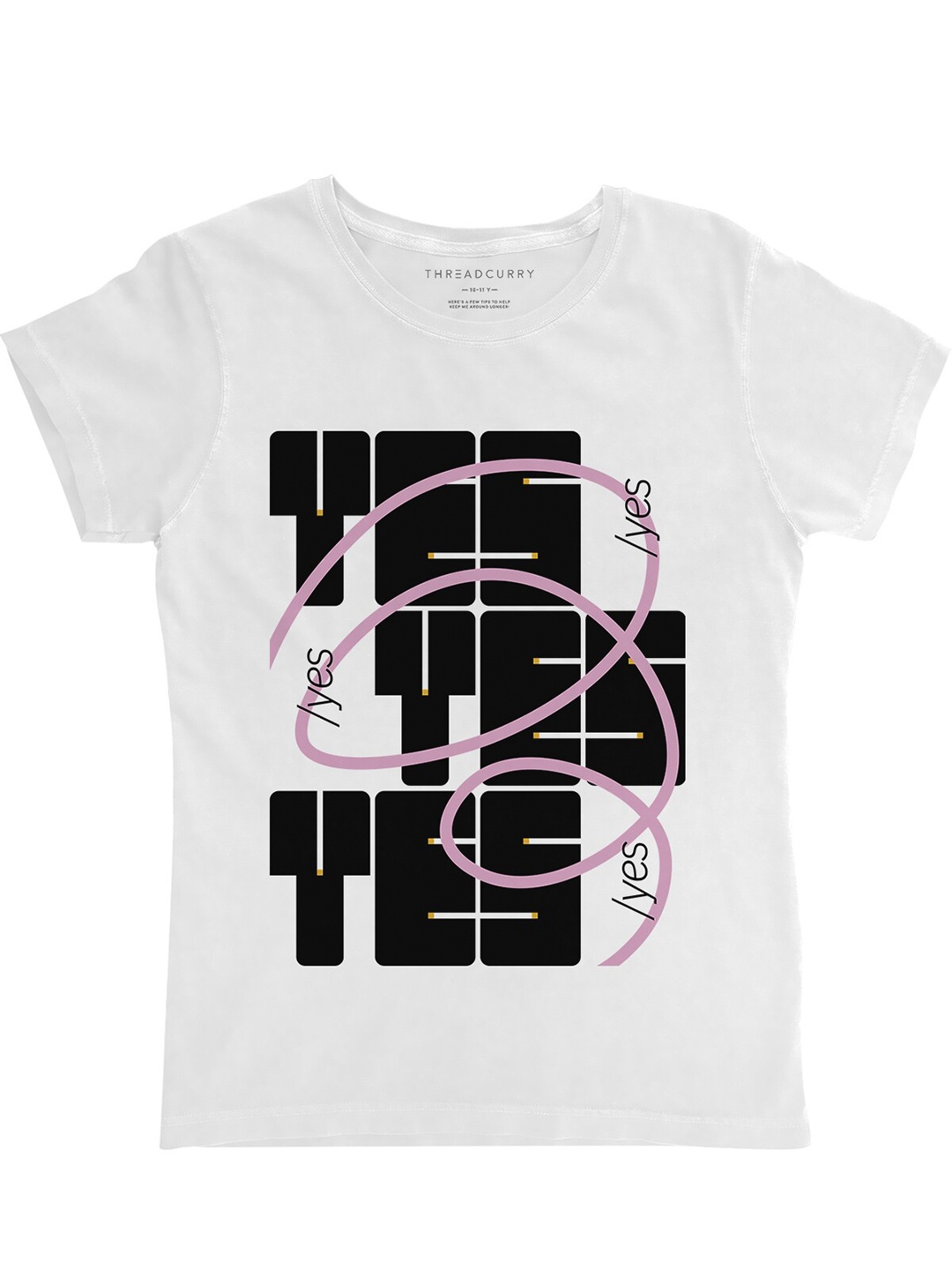 

THREADCURRY Girls White Quotes Printed T-shirt