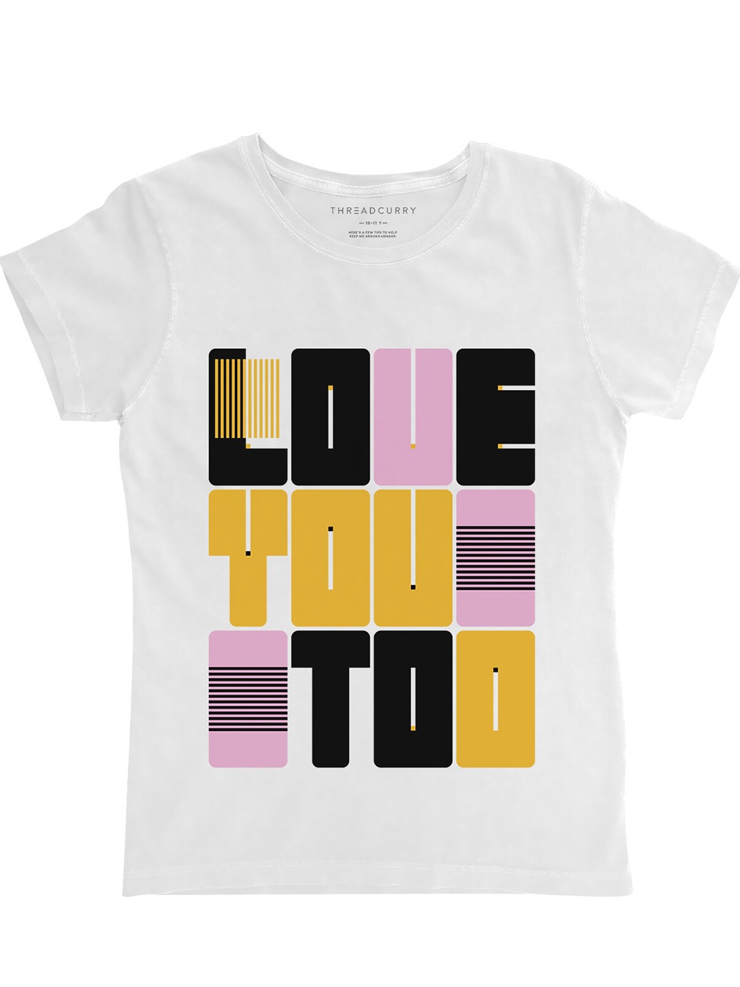 

THREADCURRY Girls White Quotes Printed T-shirt