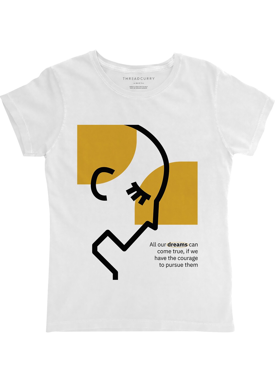 

THREADCURRY Girls White Quotes Printed T-shirt