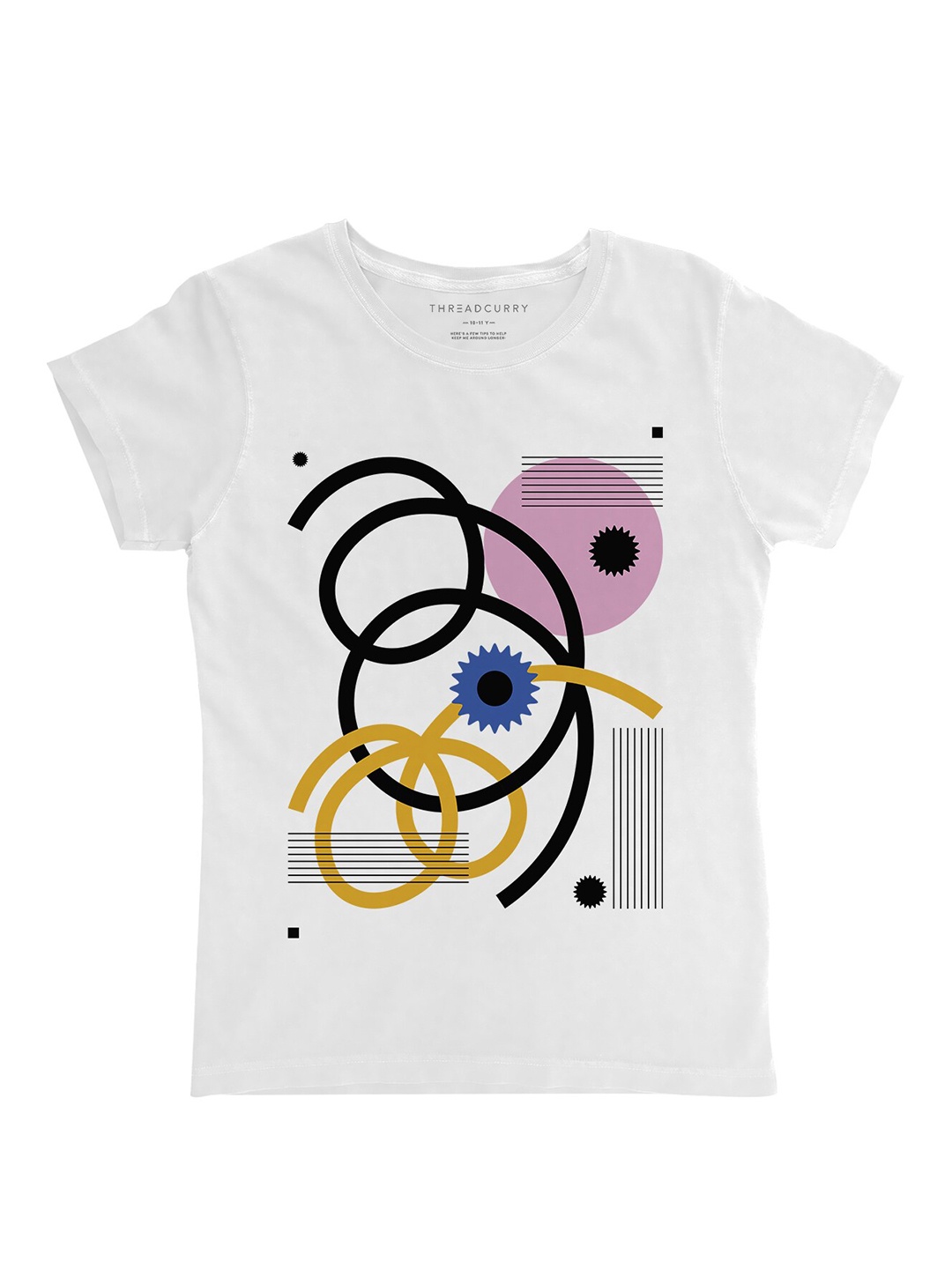 

THREADCURRY Girls White Printed T-shirt