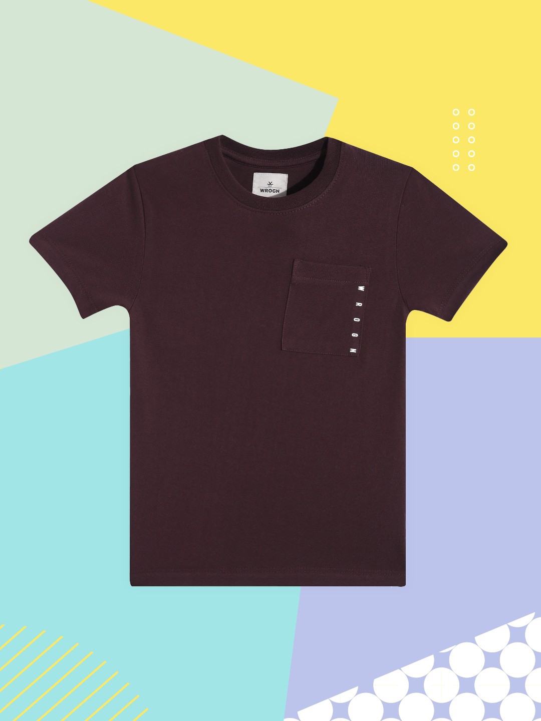 

WROGN YOUTH Boys Burgundy Solid T-shirt