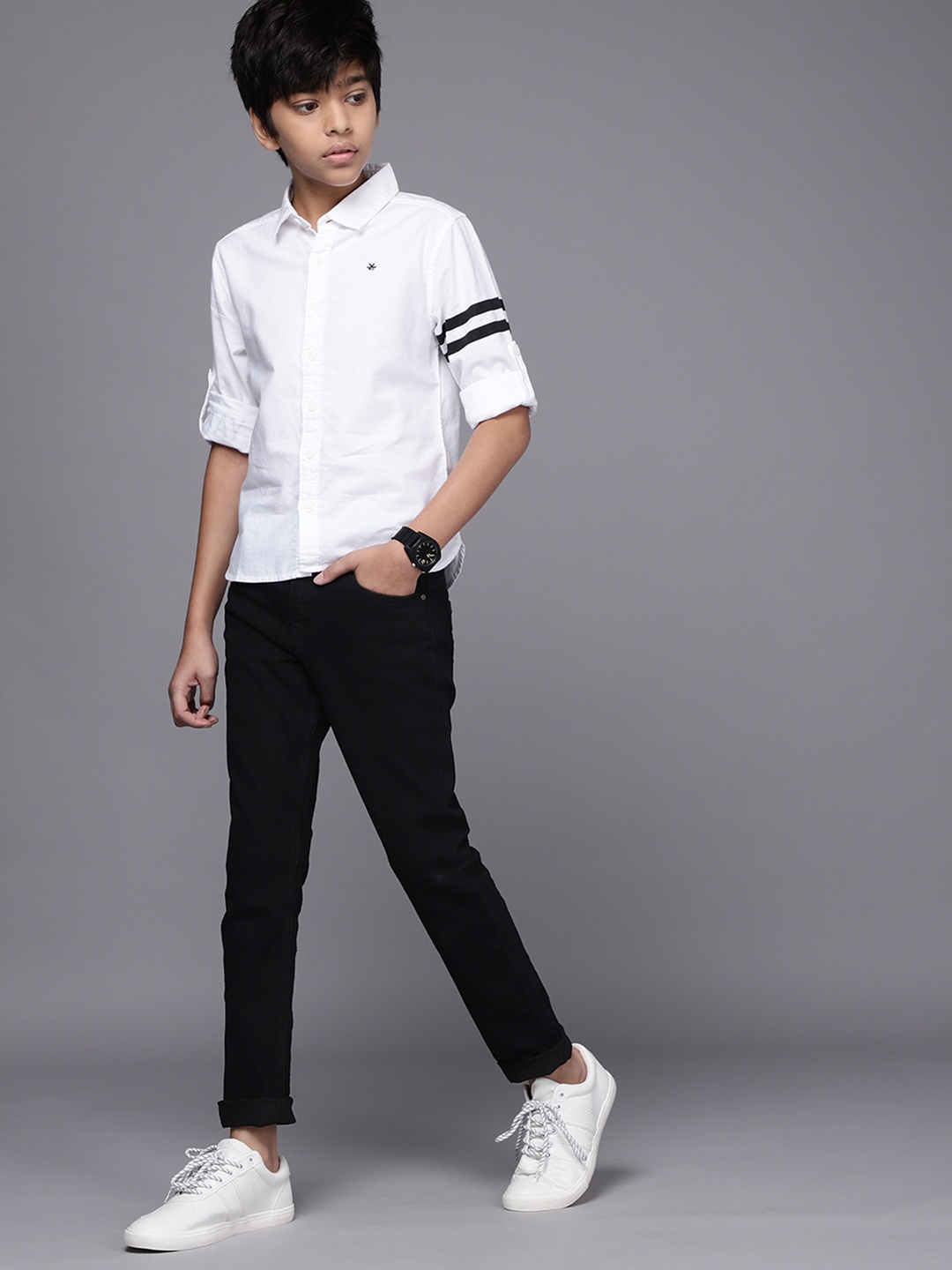 

WROGN YOUTH Boys Black Skinny Fit Stretchable Jeans